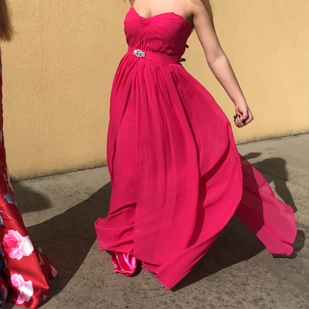 Simple pink bridesmaid/prom dress